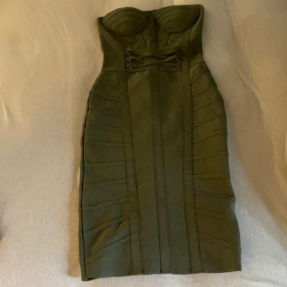 Fashion Nova Dresses & Skirts - Corset Bandage Dress Olive Size XS